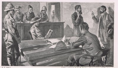 Boer Swearing Neutrality in the Courthouse at Ventersdorp, After Delivering His Rifle by A. C. Ball